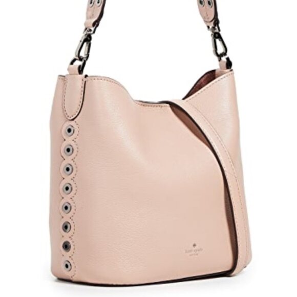 KATE SPADE Atlantic Avenue Crossbody Libby Bag Ginger Leather Grommet Purse - Picture 1 of 14